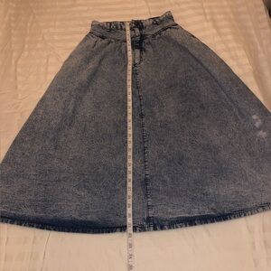 Hathaway vintage acid washed , midi length Denim A-Line Skirt